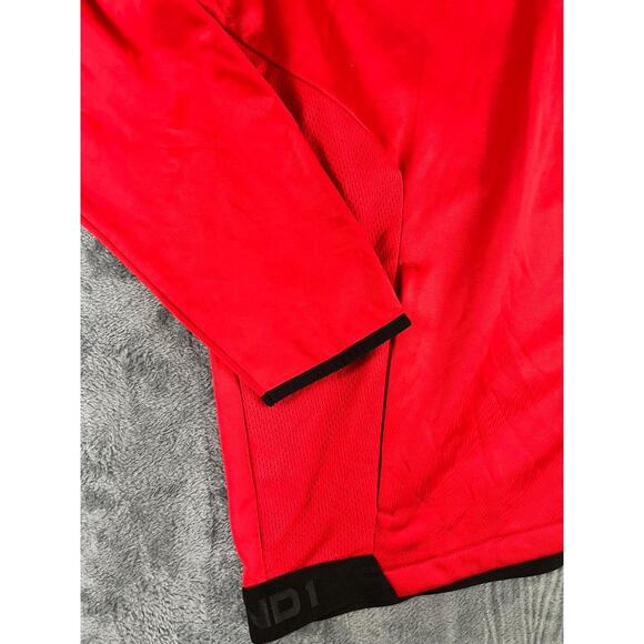 AND1 Men's 3XL Red Black Hoodie Full Zip Basketball Jacket NWT New With Tags - Picture 6 of 11